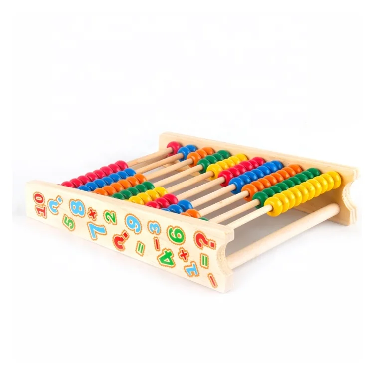 Colorful Digital Computing Frame Kids Ten Arithmetic Wooden Abacus Calculation Toys