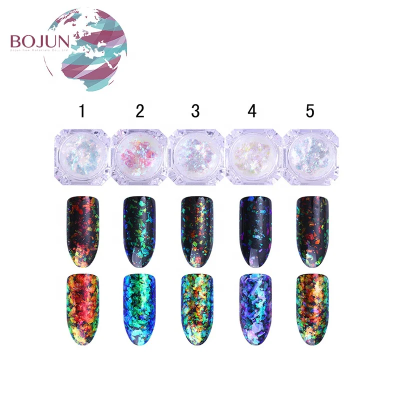цена цвет радуги эффект нерегулярные гель лак прозрачный хлопья Хамелеон Multichrome Ногтей Порошок Shimmer дизайн ногтей