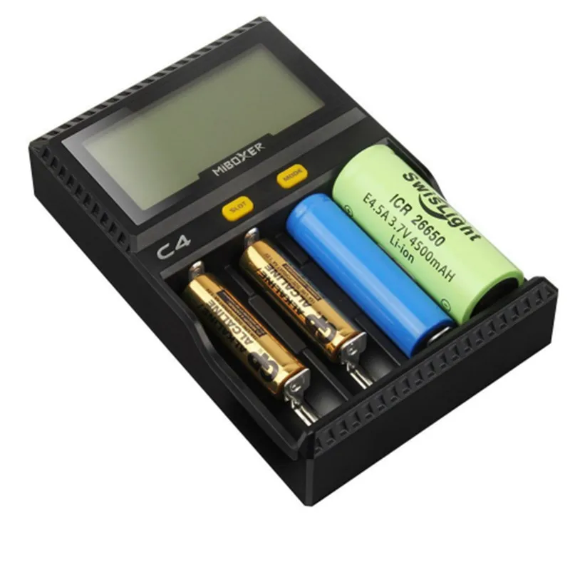 Newest Miboxer C4 Plus LCD Smart Battery Charger for  18650 14500 26650 21700 AAA Batteries