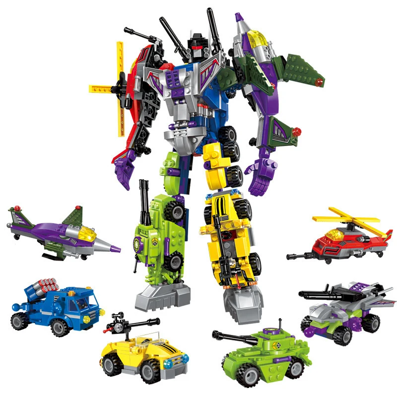 Paochocky Set de Bloques de Construcción 6 in 1 Stem Juguetes de Transformers Robots Regalo de Juguete de DIY Creativo Conjunto para Niños y Niñas 479 Piezas