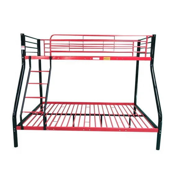 red metal bunk bed