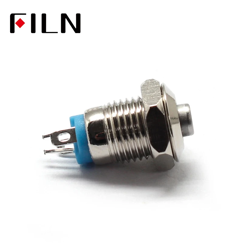 8mm Mini Metal Push Button Switch on off Momentary High Head Switch 3v 12v Led Illuminated Push Button 1 No Switch