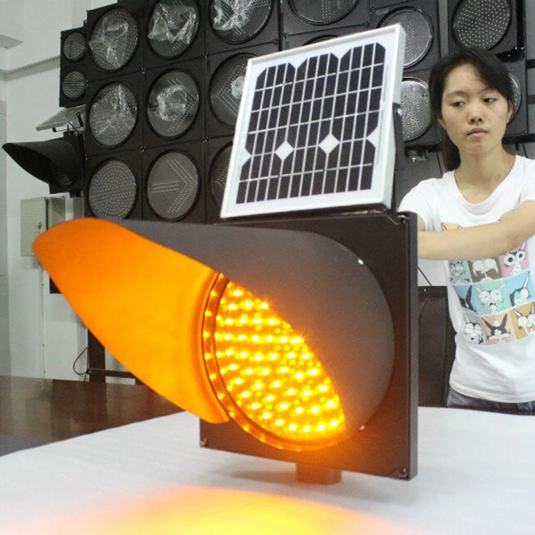 Солнечный СВЕТОДИОДНЫЙ дорожный желтый мигающий сигнальный фонарь