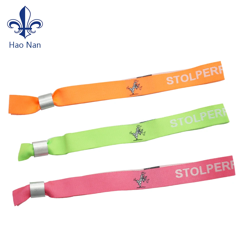 Настроить логотип печатных текстильных фестиваль ткань браслеты для деятельности