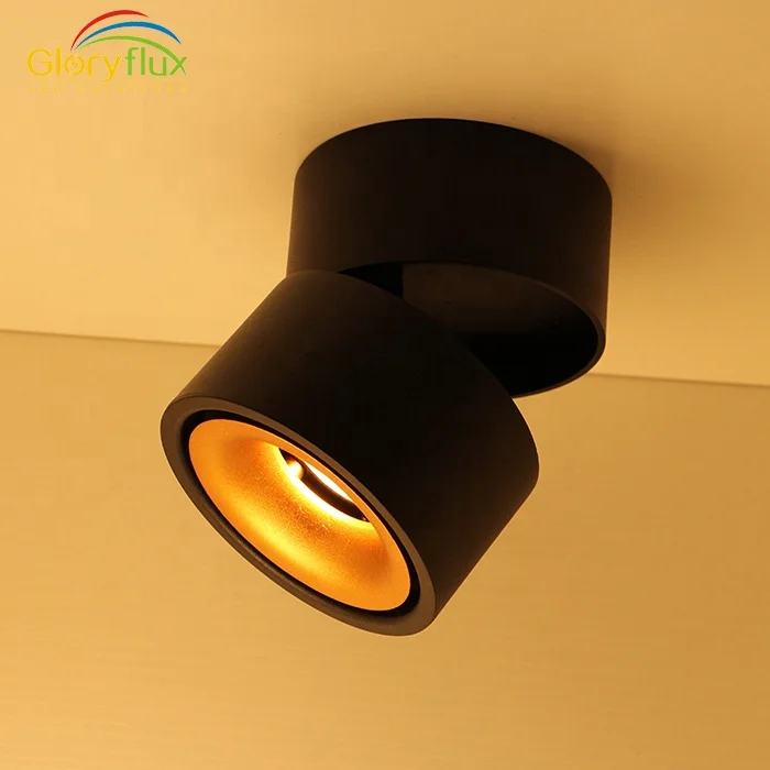 Modern 5W LED Ceiling Light Unique Rotating Tilting Design Remote Control Aluminum Black White Color Plastic Mounted Ceiling