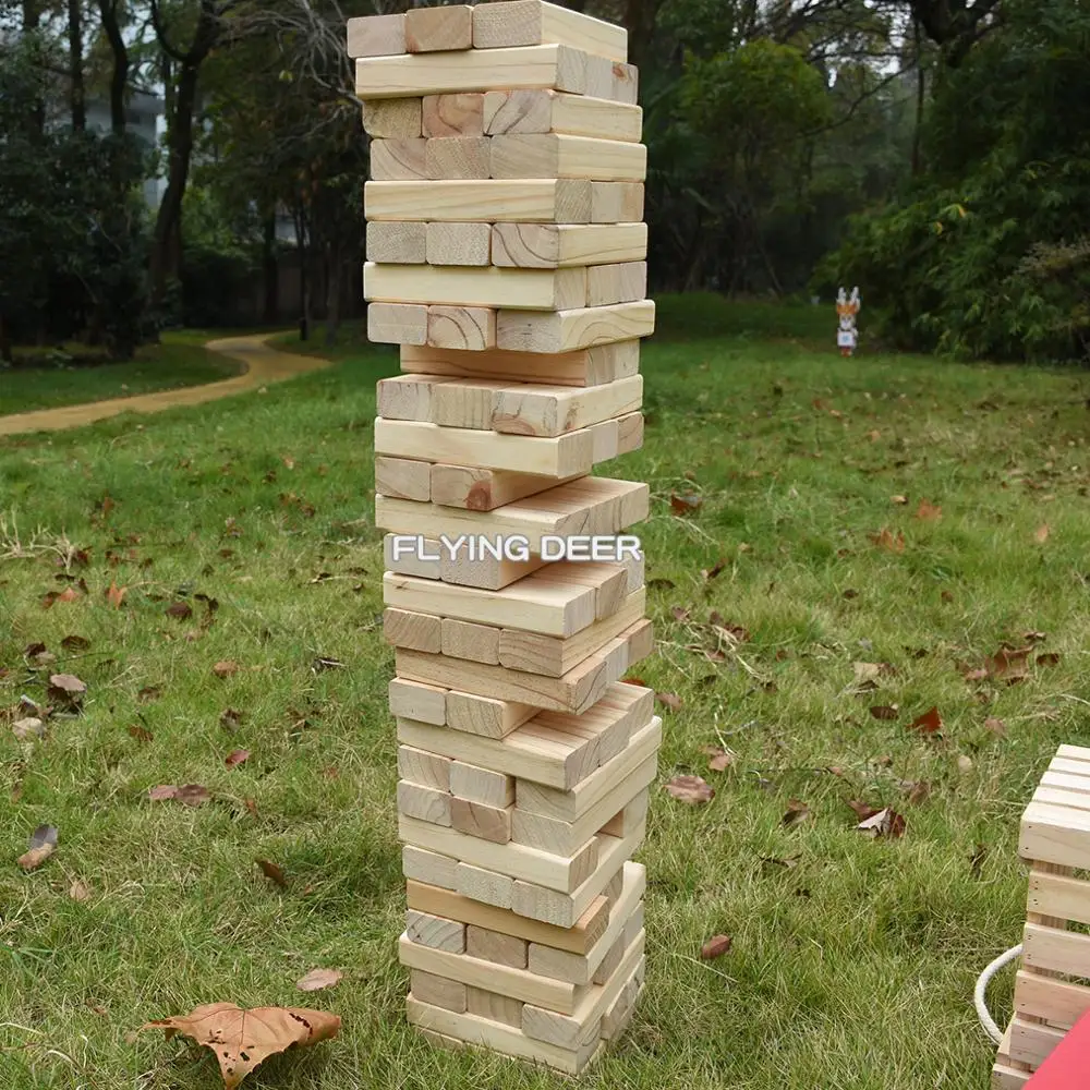 Натуральное дерево квадратные кубики блоки игрушка гигантский башни деревянный башня Добро пожаловать для детей