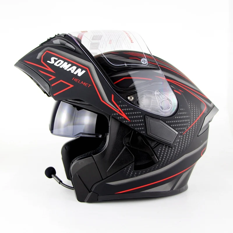 Wholesale DOT Approval Double Helmet Flip Up Casco Capacetes Soman SM955L1-M From