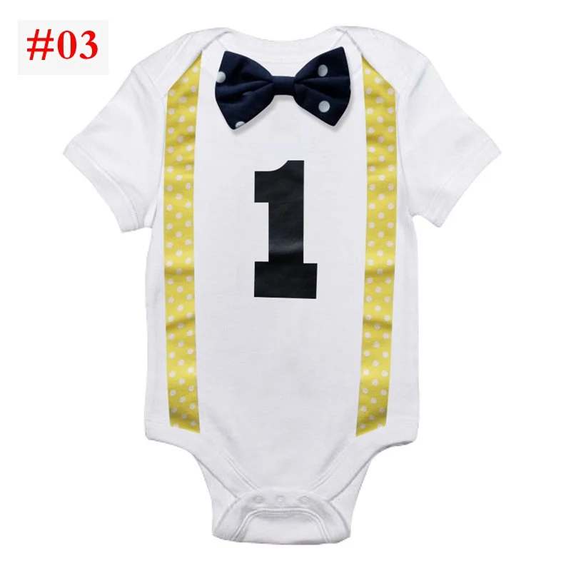 1St ко дню рождения для маленьких мальчиков украшения комбинезон для маленького мальчика наряд для вечеринок эксклюзивная одежда для малышей хлопковый комбинезон для маленьких мальчиков, боди