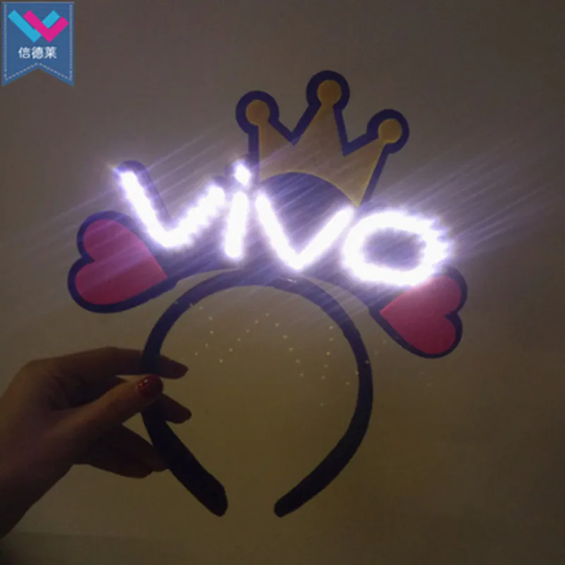 Customized LED Flashing Headband for Concert Cheering Party Supply with Fabric Material for Christmas Occasions