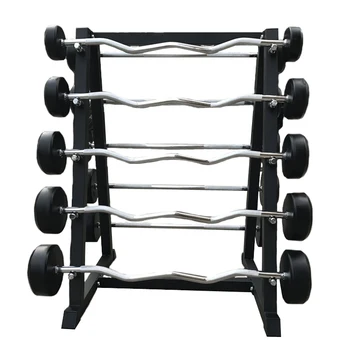 China wholesale fitness equipment different weight fixed straight EZ curl rubber barbell