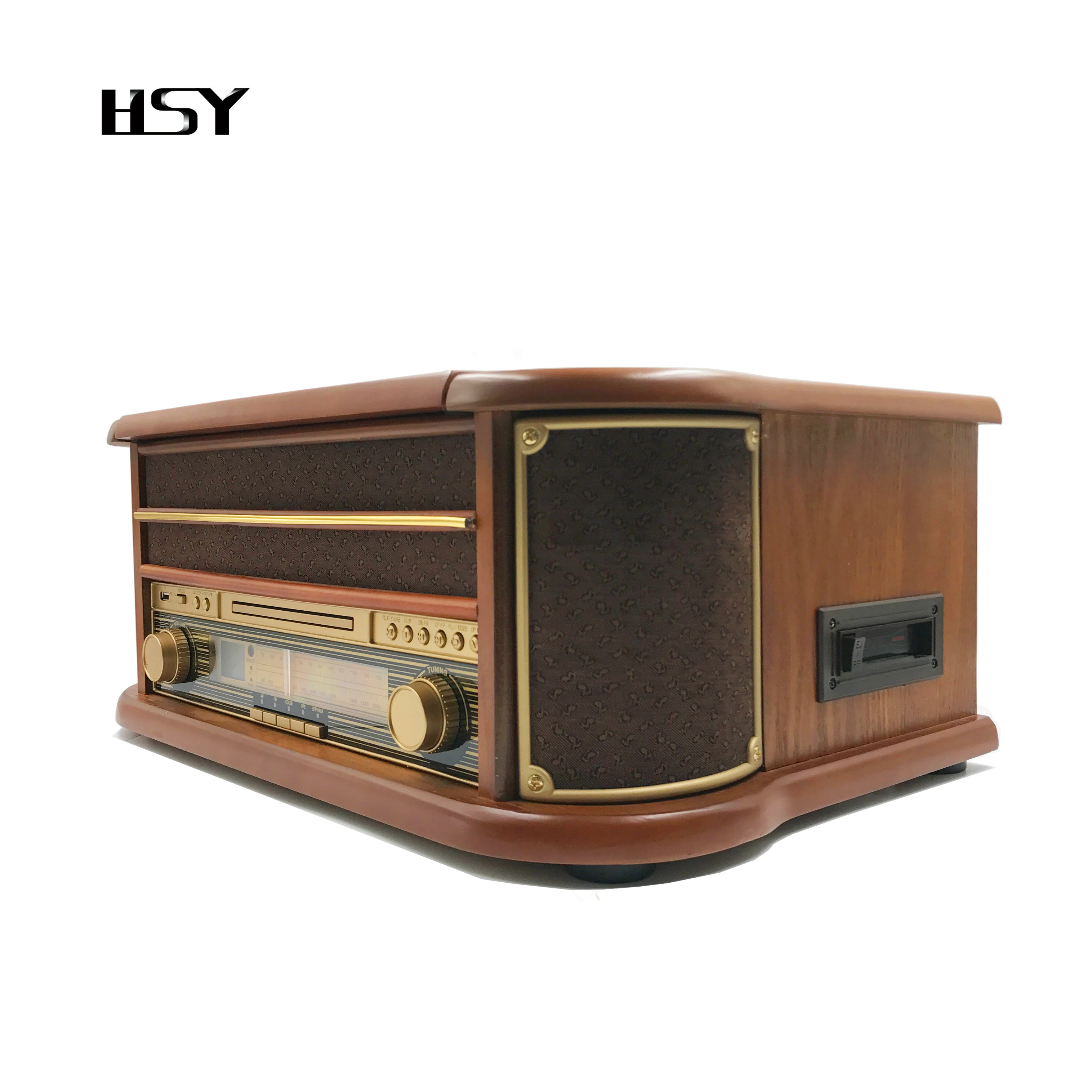 Nostalgic Turntable CD USB MP3  Cassette Player DAB Radio