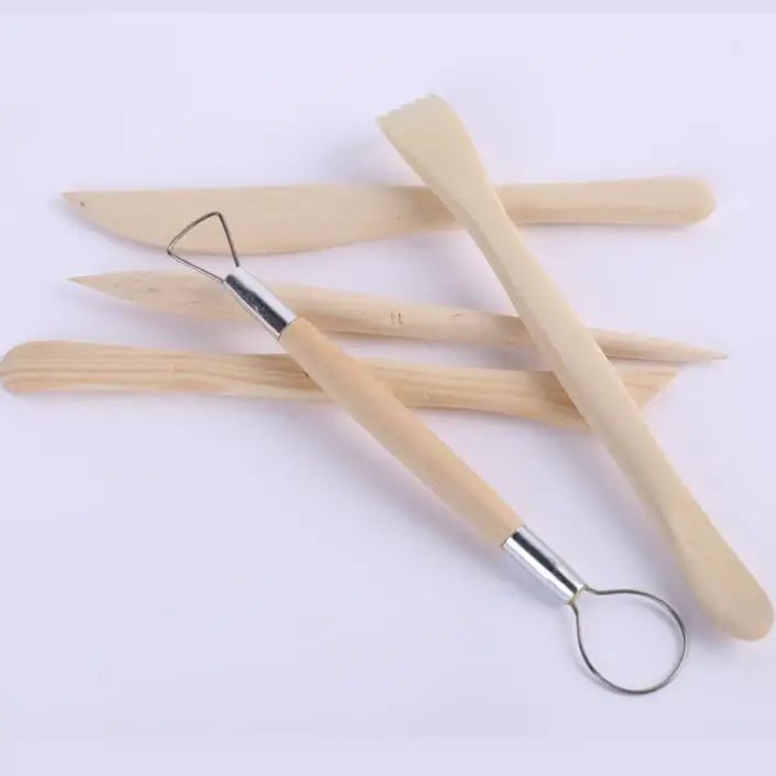 Профессиональный 5 шт. глины Скульптура инструмент с деревянной ручкой doubal сторонняя нож набор для нейл арта и ремесла Сделай