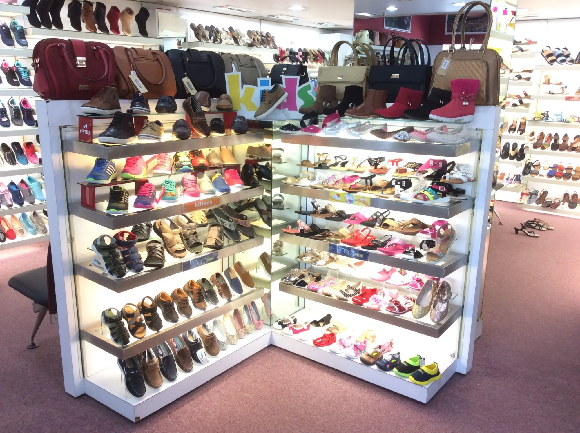 Footwear Display Shoe Store MDF Gondola Shoe Display Stand - Main Image