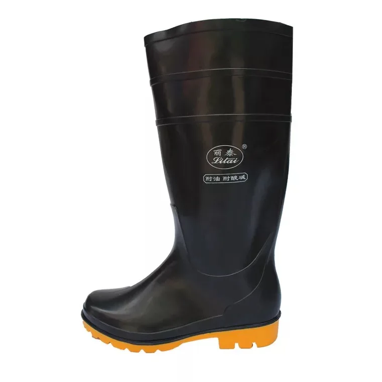 Black Safe Boot Rain Boots Oem pvc Shoes