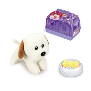 Lovely Plastic Basket Plush Dog Pet House Pet Toys for Children
