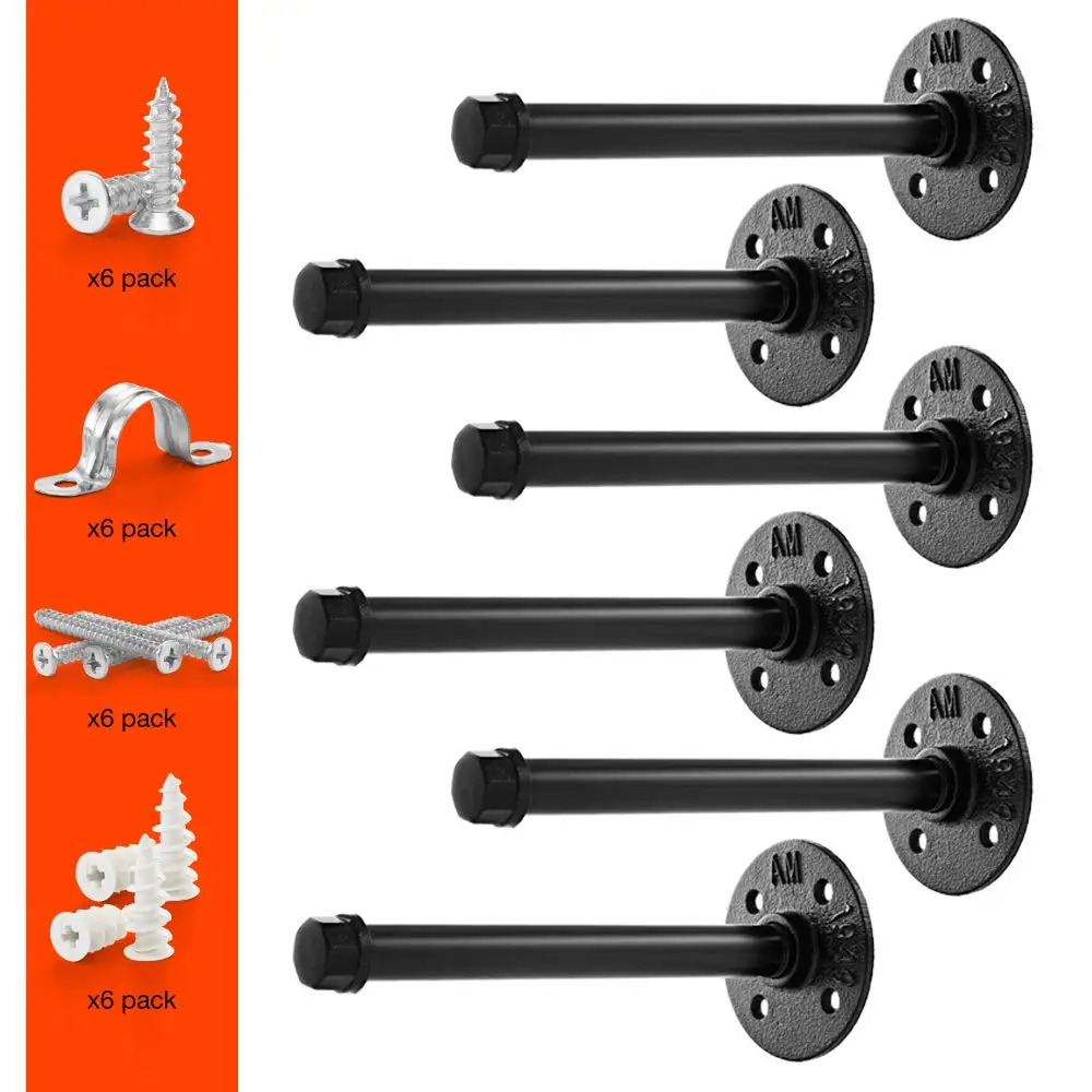 6 шт. деревенский Декор труб промышленная полка для «сделай сам» кронштейн деревянной плавающей полки