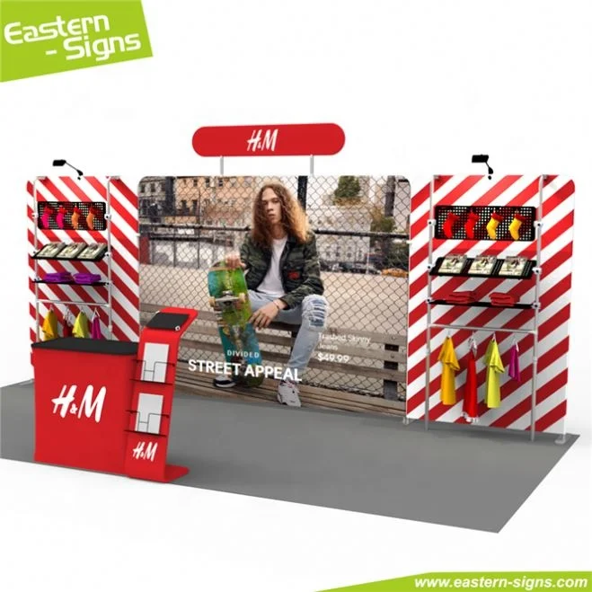 Китайский производитель тканевый полноцветный дисплей складные коммерческие выставочные стенды идеи для торговых