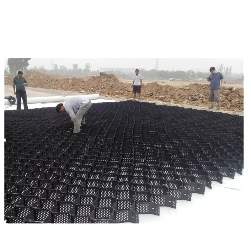 100mm high China Texcured perforated HDPE Geocell supply for road slope protection