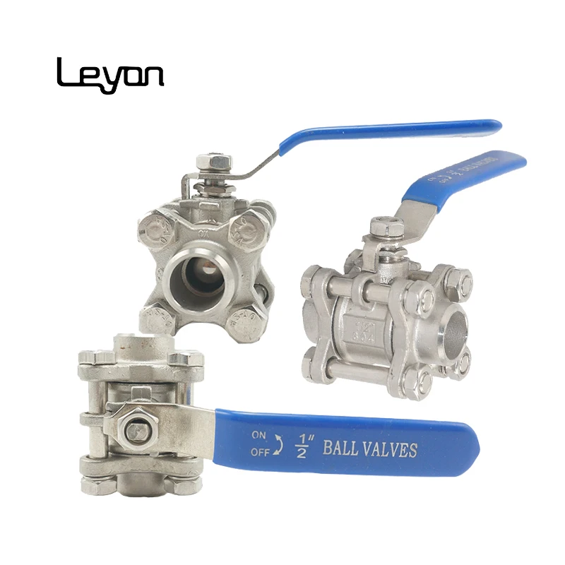 food grade hydraulic female thread 304/316 2 pc and 3pc ball valve stainless steel  ball valve suppl