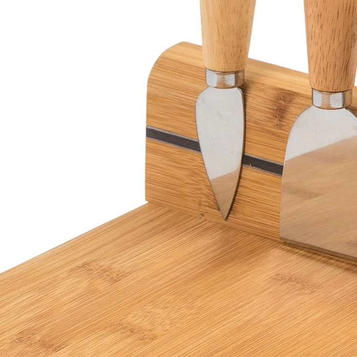 
 Набор из бамбуковой сырной доски с проволочной ломтерезкой для сыра, 4 инструмента из нержавеющей стали и маркеры для сыра  