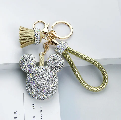 Брелок для ключей в виде Микки Мауса, со стразами