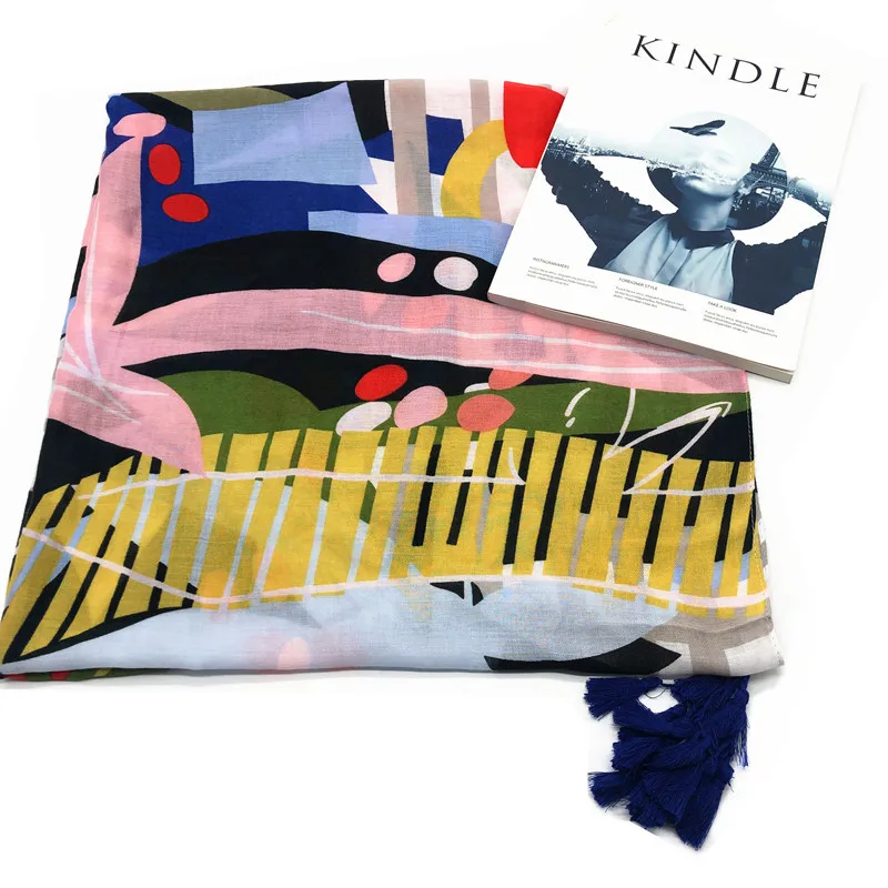 
2019 весенне-летний женский шарф с принтом, шаль-грядка 