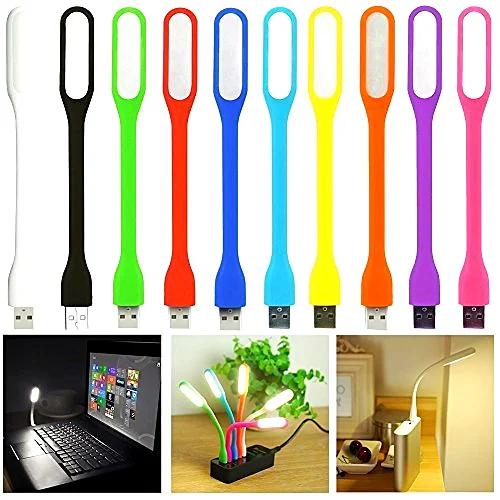 Pack De 5 Lampes LED USB – Pour Ordinateur Portable, PC – Blanc Ou Noir – Éclairage Portable Et économe