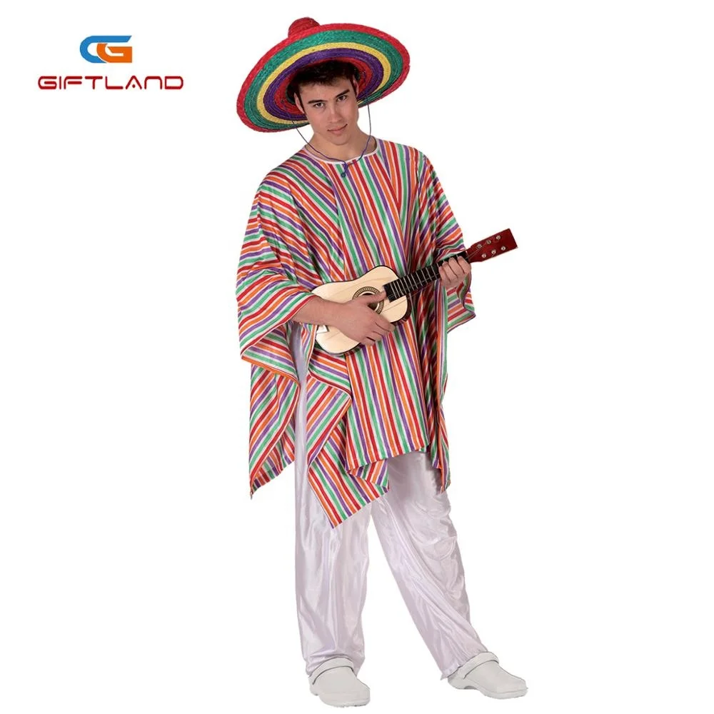 Mexican Mariachi Men Costume - Buy Mexican Adult Costume,Mexican Style  Poncho Halloween Costume,Fiesta Cinco De Mayo Striped Multicolored Fabric  Serape Party Costume Product on 