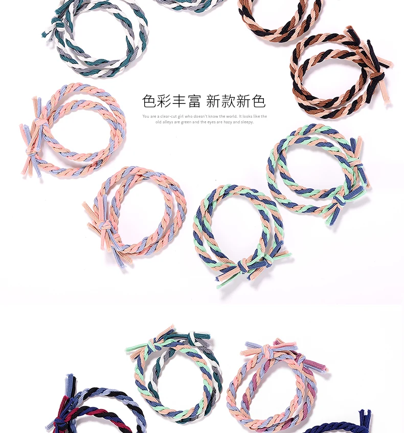 Заводская поставка элегантная прочная плетеная эластичная лента для волос с завязанным бантом