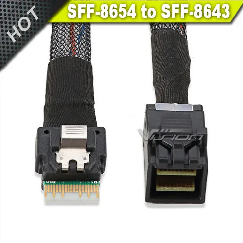 0.8 メートルの SlimSAS 4i 38P SFF-8654 から 36P SFF-8643 ケーブル