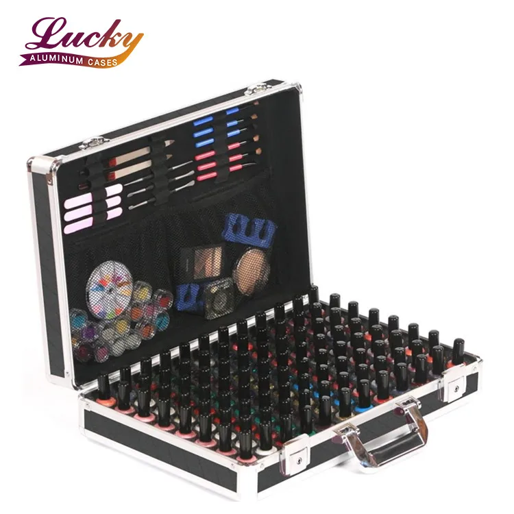 Profesional De Maquillaje De Aluminio Caso Esmalte De Uñas Barniz De  Belleza Maquillaje Cosmético Caso Maletín Caja Negro - Buy Estuche De  Maquillaje Cosmético De Belleza De Botella De Uñas,Caja De Maletín