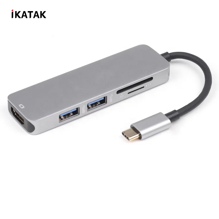 Новый горячий 5 в 1 док TF и SD Card Reader 3 0 Тип USB C концентратор HDMI