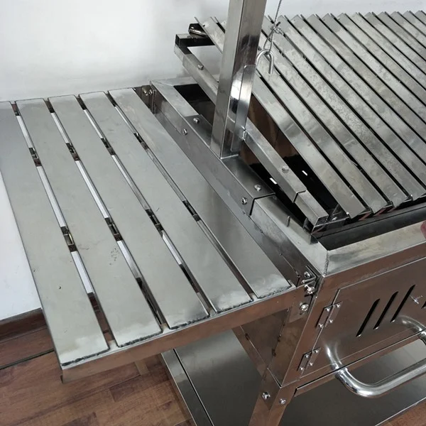 HDL09 HDWY Factory Wholesale Custom High Food Grade Stainless Steel Argentina BBQ Rotary Charcoal Grill for 3-5 People Trolley
