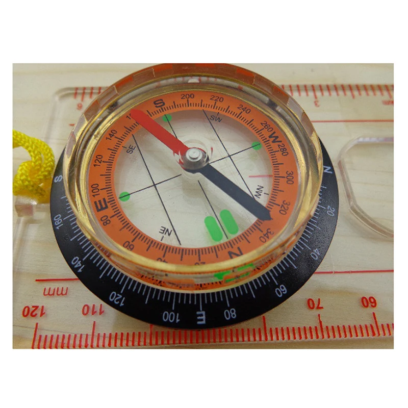 Measuring Ruler Scout Orienteering Portable Map Reading Rotating Navigation Outdoor Map Scales Compass for Travel Hiking