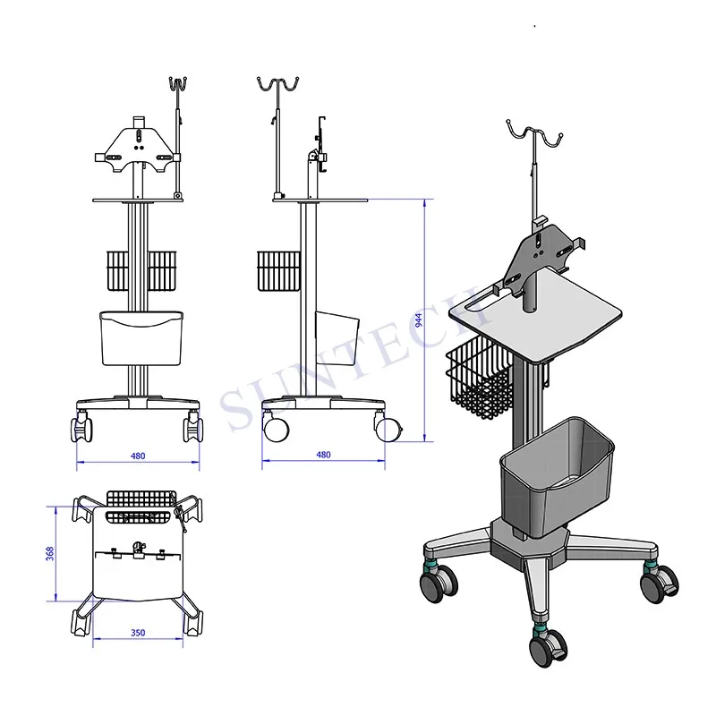 Больничный медицинский планшет ipad тележка с противоугонным механизмом