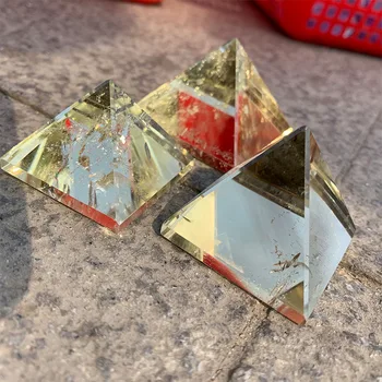 Natural Topaz pyramid Carved Crystal Citrine Quartz Rainbow Crystal Carvings Pyramids
