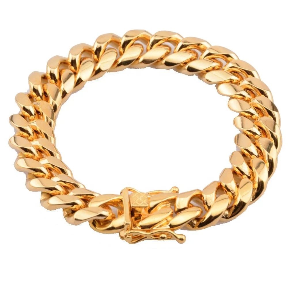 Pvd Plating Gold Thin Cuban Link Chain Bracelets For Men Designs - Buy  Cuban Link Bracelet,Gold Bracelets For Men Designs,Gold Thin Chain Bracelet  Product on Alibaba.com