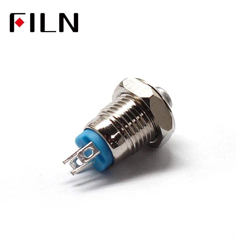 8mm Mini Metal Push Button Switch on off Momentary High Head Switch 3v 12v Led Illuminated Push Button 1 No Switch