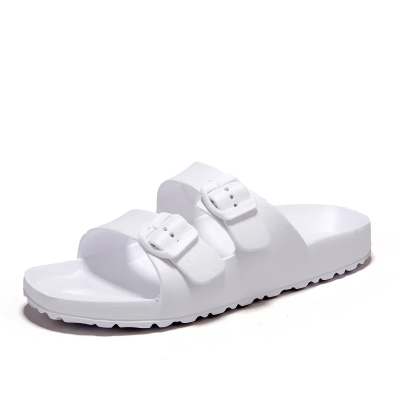 Wholesale Customized New Fashion Design Cheap PU Casual Shoes Flat Slippers Buckle Strap Cork Sole Sandals Men