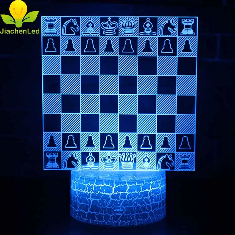 Creative Bedroom 3d Chess Illusion LED Night Light With Remote Indoor Desk Lamp