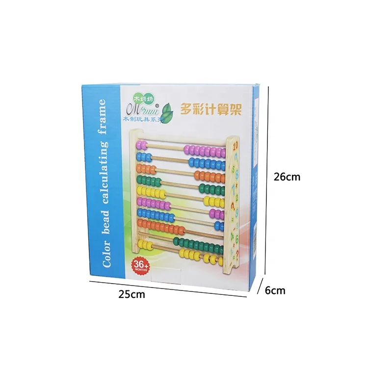 Colorful Digital Computing Frame Kids Ten Arithmetic Wooden Abacus Calculation Toys