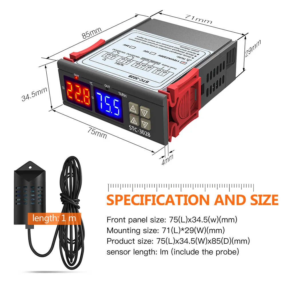 STC-2000 220 V 55 ~ 120 Degré Digital Contrôleur de Température Thermocouple Capteur