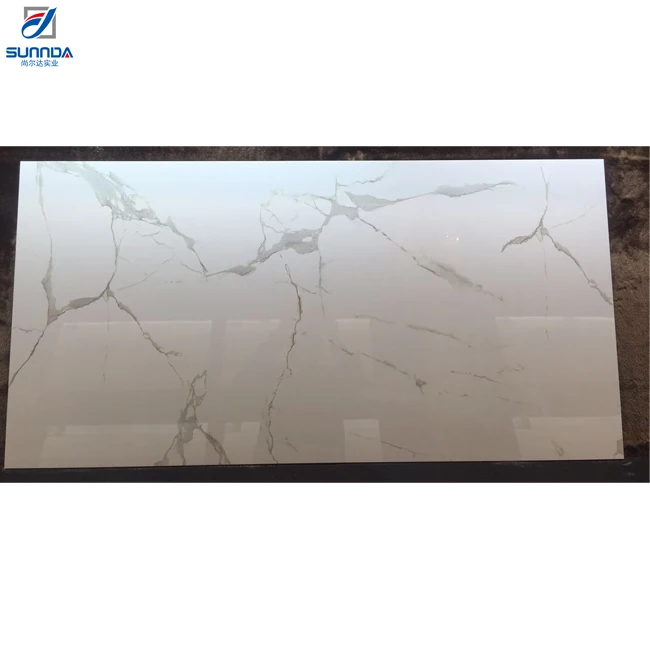 Wholesale Italian Price White Marble Carrara Look 24x48 Floor and Wall Polished Rectified Porcelain Floor and Wall Tiles