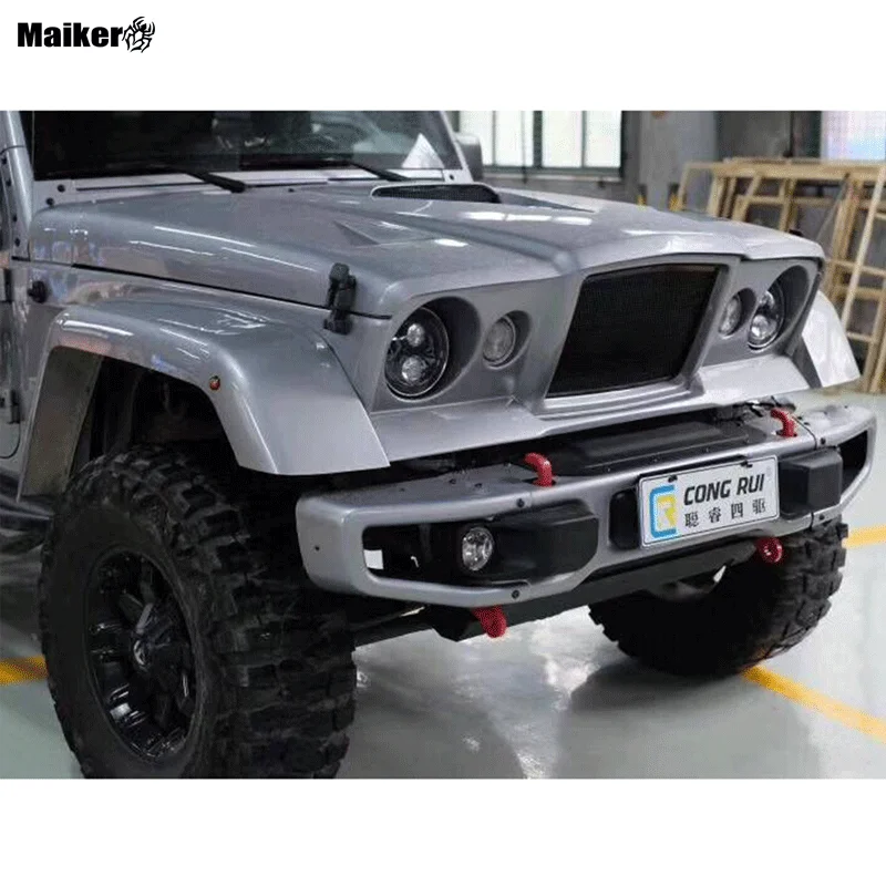 Maiker Offroad 4x4 Auto Accessories Parts Front Car Bumper Grille Hood  Fender For Jeep Wrangler Jk 07-17 Upgrade Body Kits - Buy Body Kits For Jeep  Wrangler Upgrade Kit,Front Grille Hood Fender
