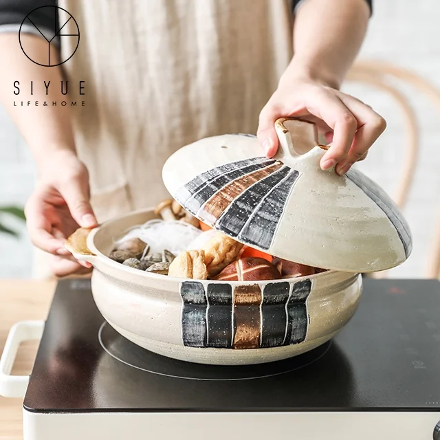 Flame Direct Burning High Temperature Resistant Household Casserole Clay Cooking Stew Pot Cookware for Kitchen