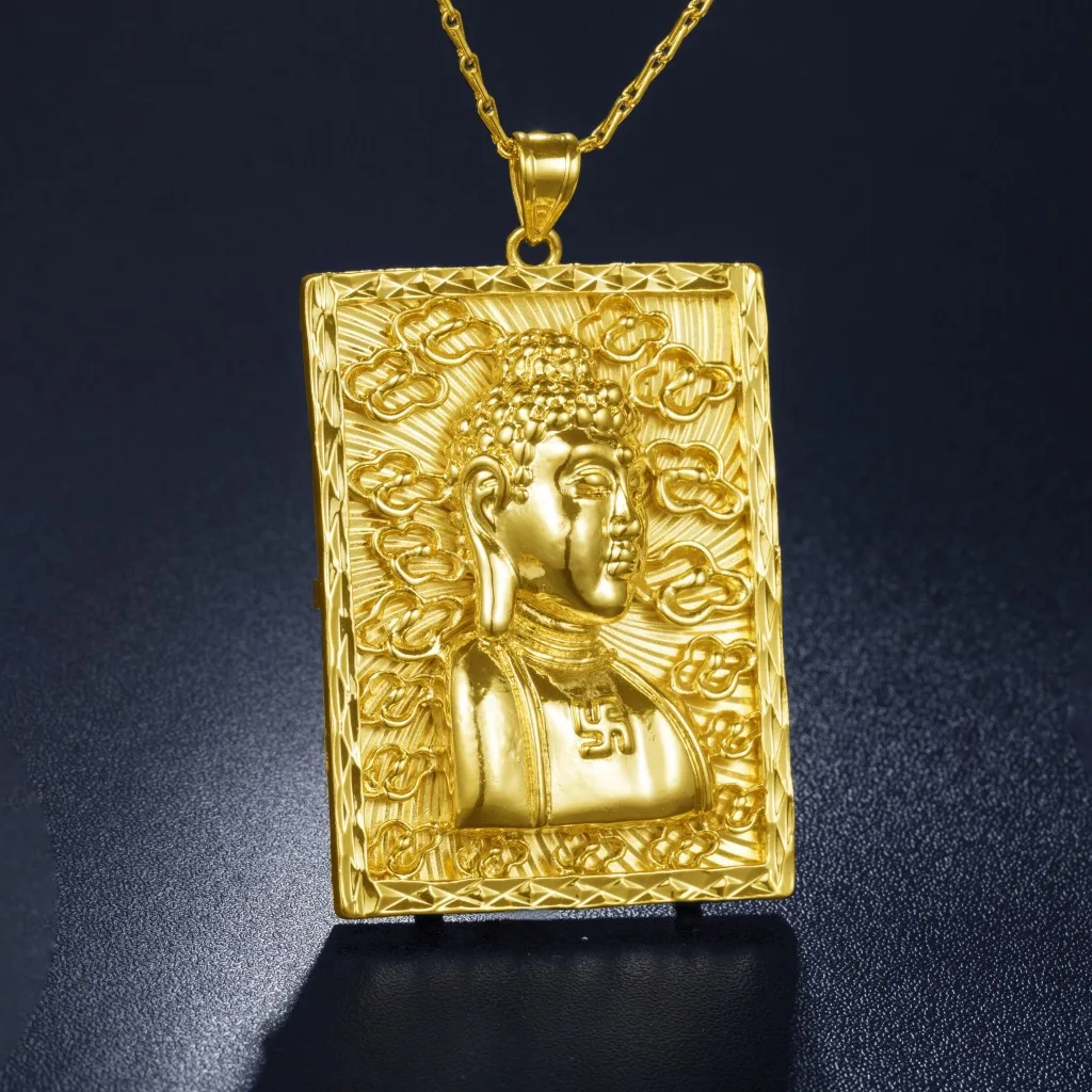 Luxury Buddha Pendant Necklace, 18K 