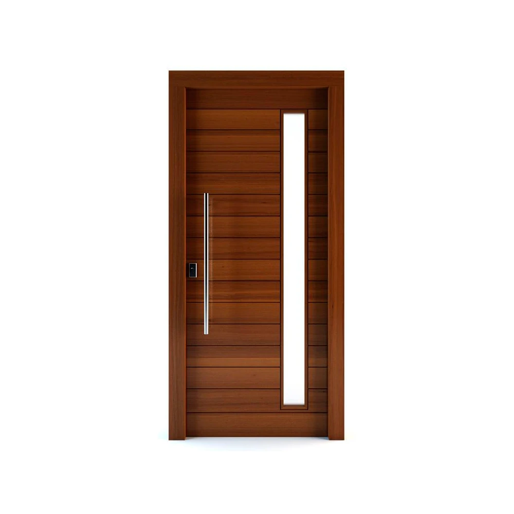 Concise Style Simple Japanese Design American Mahogany Main Wooden Door Polish Color