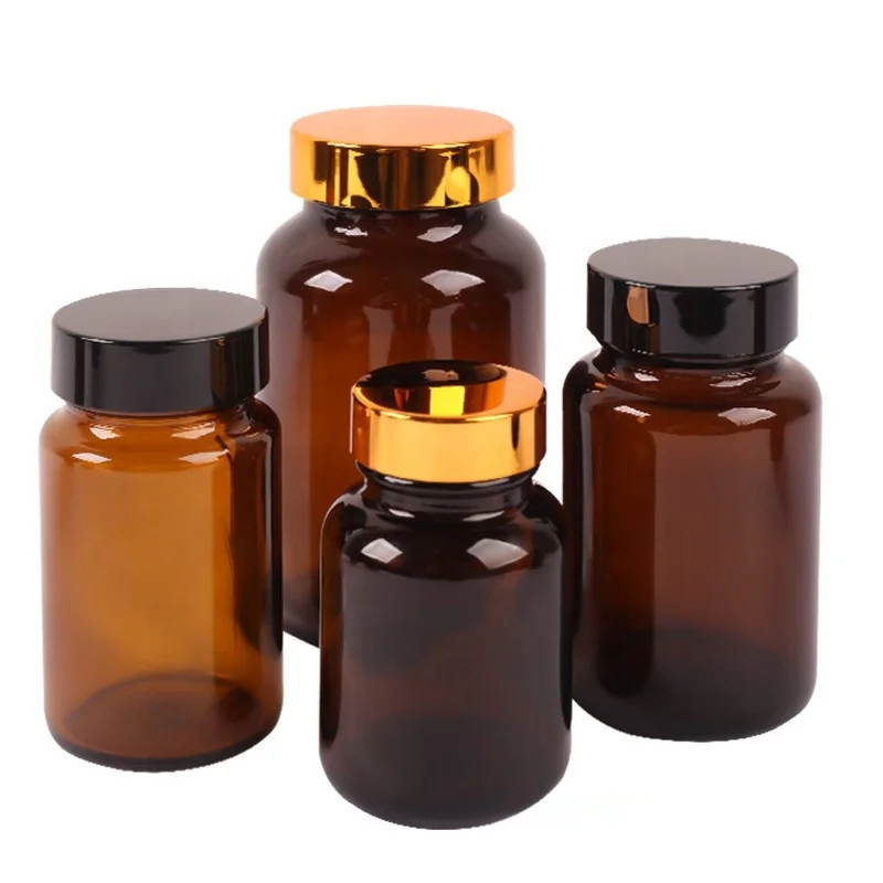 Glass medicine bottle amber glass capsule bottle 120ml