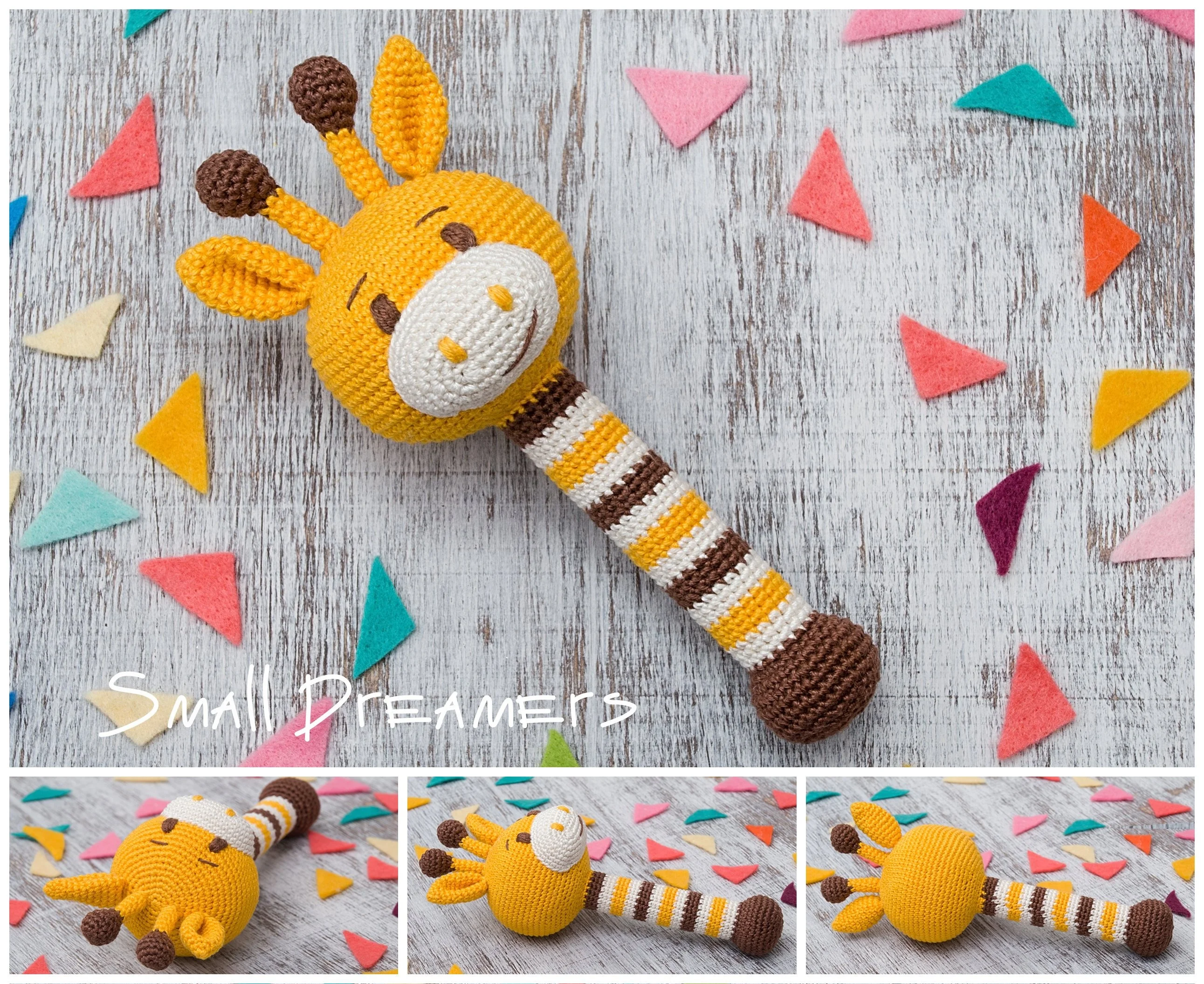 Вязаные крючком погремушки ручной работы детские амигуруми Жираф панда Животные Мягкие вязаные