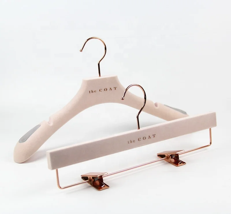 Velvet Coat Hangers Flocking Coat Hanger With Clip - Temu